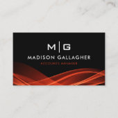 Carte De Visite Personnalisé noir et blanc rouge professionnel (Devant)