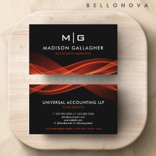 Carte De Visite Personnalisé noir et blanc rouge professionnel