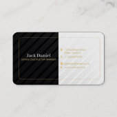 Carte De Visite Personnalisé Noir + Or Maison Construction Lux (Dos)