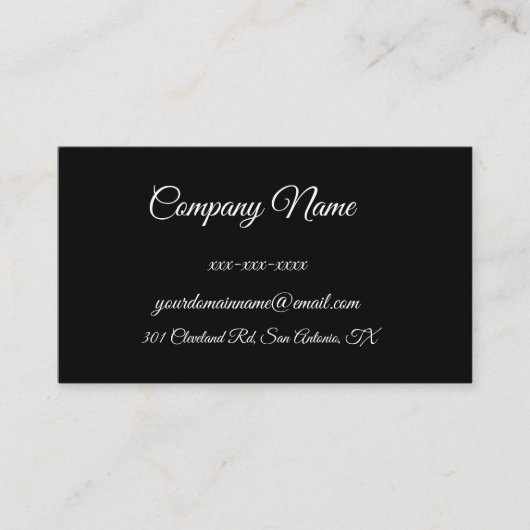 Carte De Visite Personnalisé noir simple (Devant)