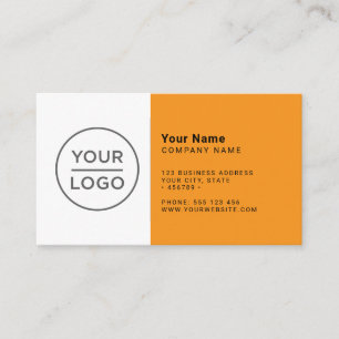 Carte De Visite Personnalisé orange moderne minimaliste toute coul