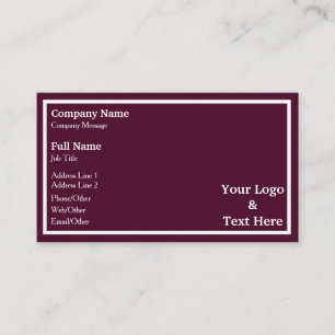 Carte De Visite Personnalisé Personnalisé Votre Propre Logo & Text