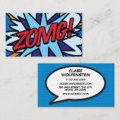 Carte De Visite Personnalisé Pop Art Comic Book ZOMG! (Devant / Derrière)