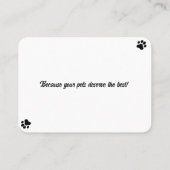 Carte de visite personnalisé pour animaux de compa (Dos)