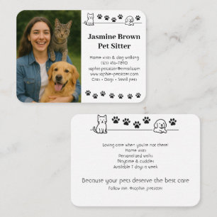 Carte de visite personnalisé pour animaux de compa