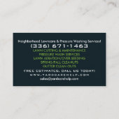 Carte de visite personnalisé pour l'entretien de l (Dos)