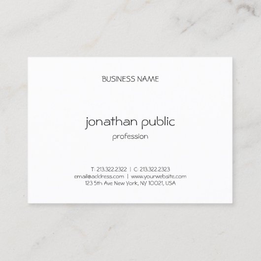 Carte De Visite Personnalisé Professionnel Élégant Simple Modèle m (Dos)