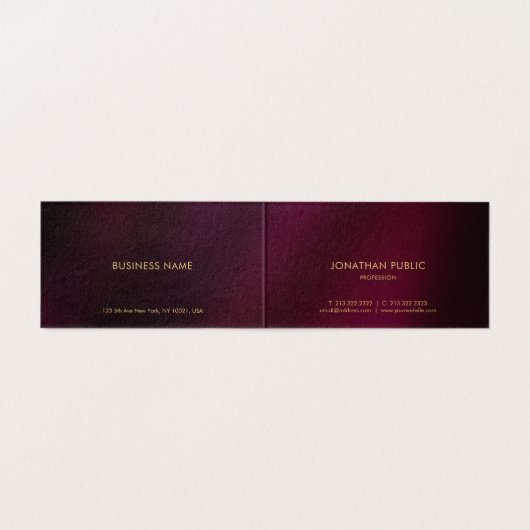 Carte De Visite Personnalisé Professionnel Moderne Élégant Luxe Pl (Intérieur déplié)