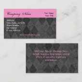 Carte de visite personnalisé, rose et noir (Devant / Derrière)