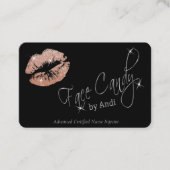 Carte De Visite Personnalisé - Rose Parties scintillant or lèvres  (Devant)