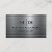 Carte De Visite Personnalisé Silver Grey Metal Professional (Devant)