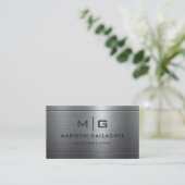 Carte De Visite Personnalisé Silver Grey Metal Professional (Debout devant)