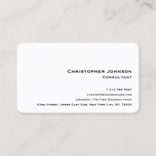 Carte De Visite Personnalisé Simple Blanc Minimaliste Moderne Prof