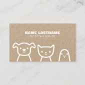 Carte De Visite Personnalisé Simple Cute Animaux de compagnie Sitt (Devant)