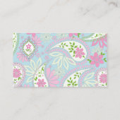 Carte De Visite Personnalisé Simple Design Rose Bleu Élégant Paisl (Dos)