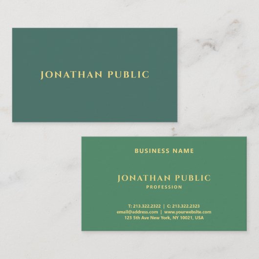 Carte De Visite Personnalisé Simple Modèle Élégant Moderne Fonte O (Devant / Derrière)