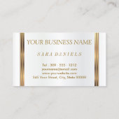 Carte De Visite Personnalisé - Texte de script or (Dos)