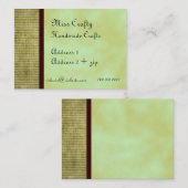 Carte de visite personnalisé thé vert (Devant / Derrière)