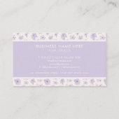 Carte De Visite Personnalisé Violet Violet Rose doux Floral Profes (Dos)