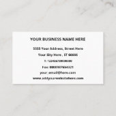 Carte de visite personnalisé Vos couleurs et polic (Dos)