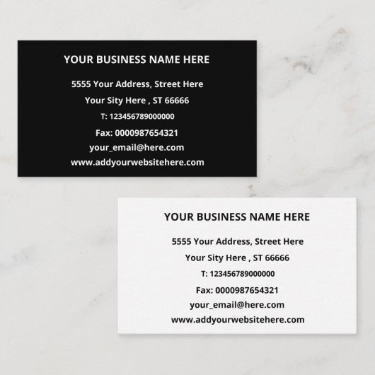 Carte de visite personnalisé Vos couleurs et polic (Devant / Derrière)