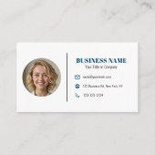 Carte de visite personnalisée avec code QR bleu ma (Devant)