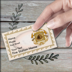 Carte de visite personnalisée Bouclier de pompier