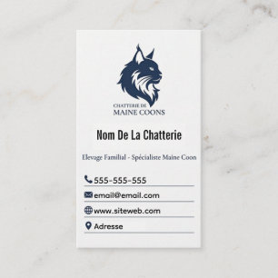 Carte de Visite Personnalisée Chatterie Maine Coon