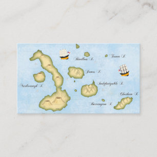 Carte de visite personnalisée des îles Galapagos
