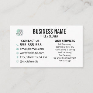 Carte de visite personnalisée pour toiletteur pour