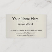 Carte De Visite Personnaliser arrière Gold Modèle (Dos)