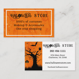Carte De Visite Personnaliser Boutique Costume magasin Halloween