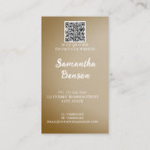 Carte De Visite Personnaliser Butterfly Moon Sun Beige QR Code (Dos)