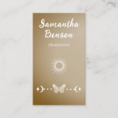 Carte De Visite Personnaliser Butterfly Moon Sun Beige QR Code (Devant)