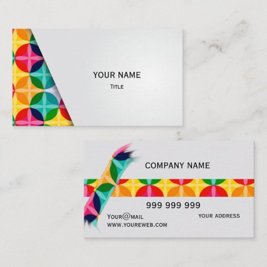 Carte De Visite Personnaliser colorée simple (Devant / Derrière)