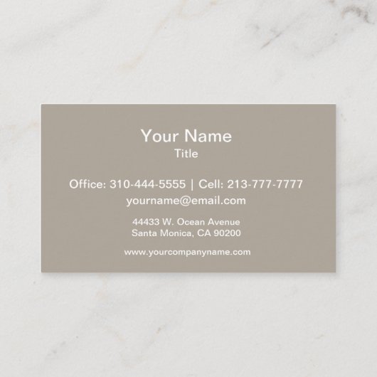 Carte De Visite Personnaliser de couleur grise (Dos)