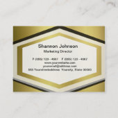 Carte De Visite Personnaliser de dos de modèle d'or (Dos)