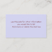 Carte De Visite Personnaliser du lever de soleil Card2- (Dos)