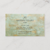 Carte De Visite Personnaliser Elégant or moderne et vert motté (Dos)