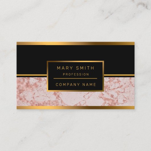 Carte De Visite Personnaliser en marbre Parties scintillant rose r (Devant)