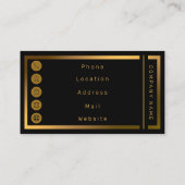 Carte De Visite Personnaliser en marbre rose noir tendance de luxe (Dos)