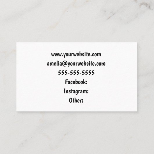 Carte De Visite Personnaliser Flute Blue (Dos)