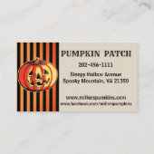 Carte De Visite Personnaliser Halloween Citrouille Patch orange no (Dos)