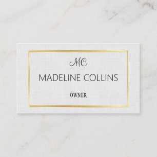 Carte De Visite Personnaliser le cadre professionnel en lin gris o