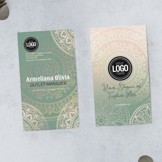 Carte De Visite Personnaliser le logo de l'entreprise | Elégant Yo