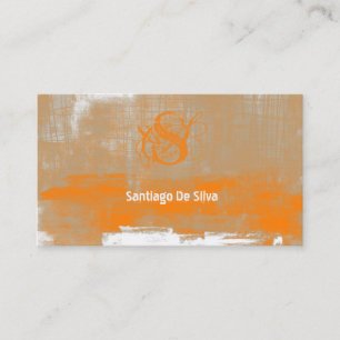 Carte De Visite Personnaliser le style Abstrait orange gris blanc 