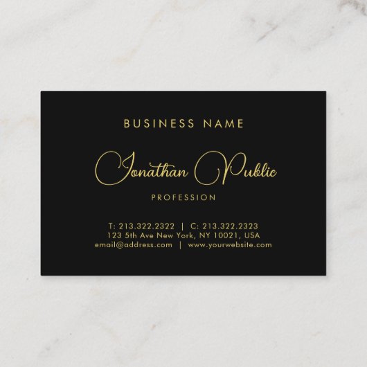 Carte De Visite Personnaliser manuscrite Nom de script Modèle Élég (Dos)