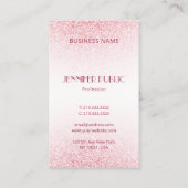 Carte De Visite Personnaliser moderne Rose Rose Rose Parties scint (Dos)