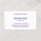 Carte De Visite Personnaliser Rose Bleu Violet Moderne Abstrait (Dos)