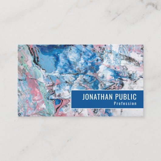 Carte De Visite Personnaliser Rose Bleu Violet Moderne Abstrait (Devant)